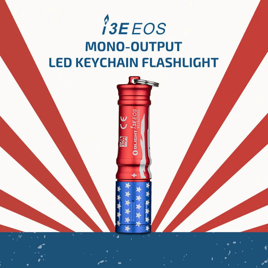 i3E EOS Keychain Flashlight Stars and Stripes BRAND NEW